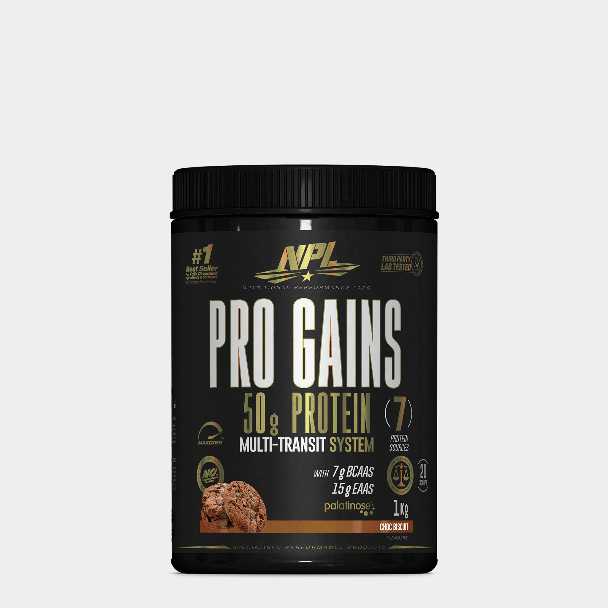 NPL Pro Gains 4 Kg - Lean Mass Gainer, 50g protéines, 7 sources protéiques, BCAA + EAA