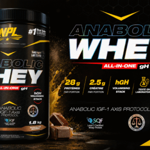 NPL Anabolic Whey All-In-One 1.8 Kg - 28g protéines, 2.5g créatine, hGH support, IGF-1 Axis Protocol